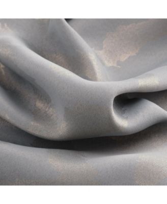 RT Designer Collection Heathrow Halo Foil Blackout Luxurious Decorative Grommet Curtain Panel 54" x 90" Silver