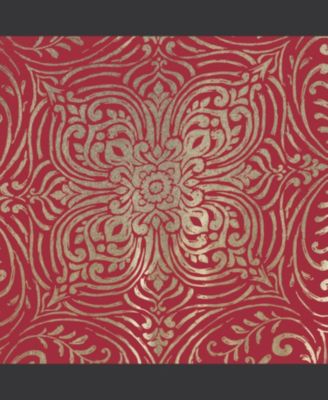 RT Designer Collection Helena Halo Foil Blackout Luxurious Decorative Grommet Curtain Panel 54" x 90" Red