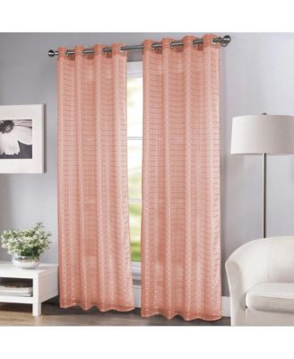 Wanda Box Voile Light Filtering One Grommet Curtain Panel 54" x 90" Blush