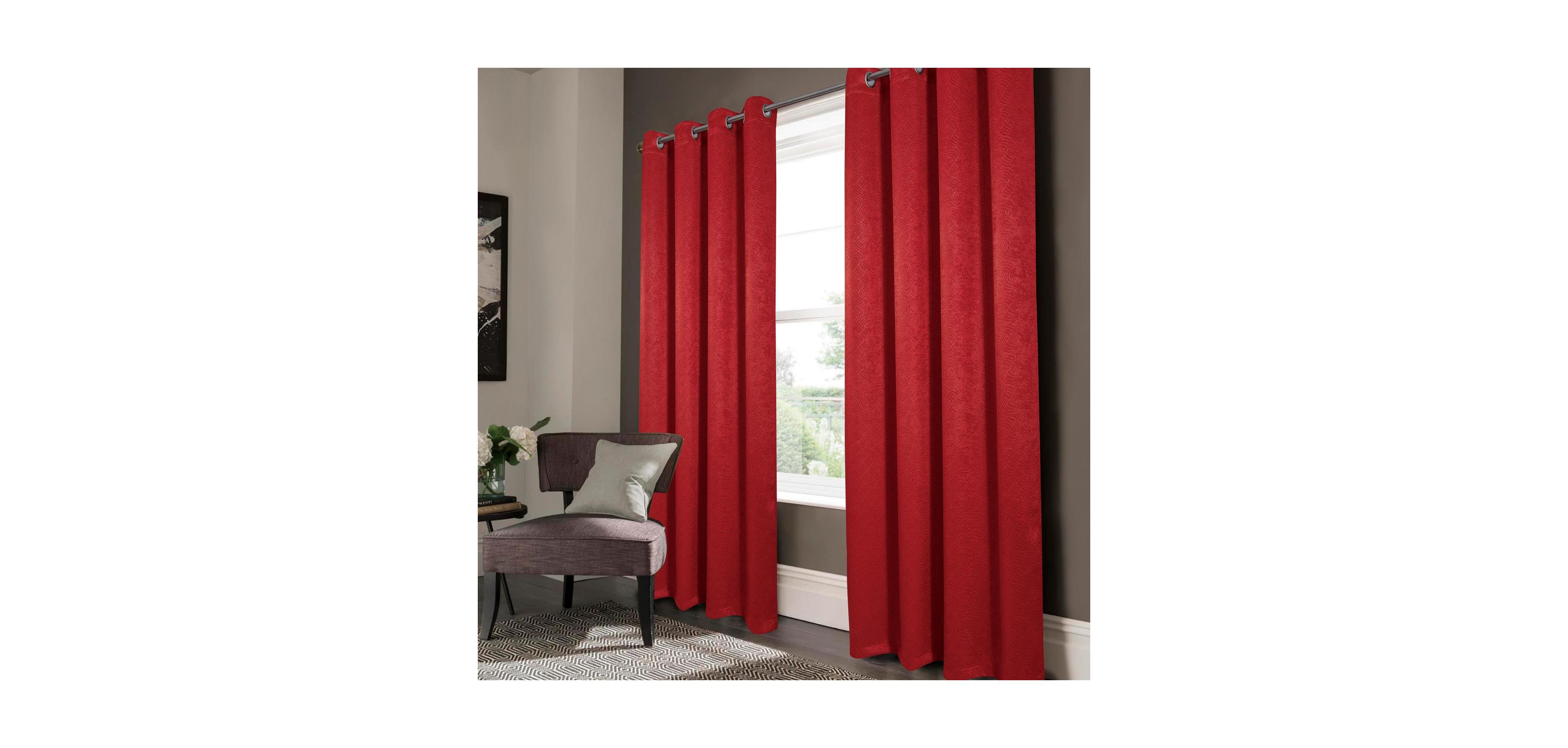 Rt Designers Collection Rt Designers Nellie Embossed Blackout Grommet Panel - 52"x84", Red.