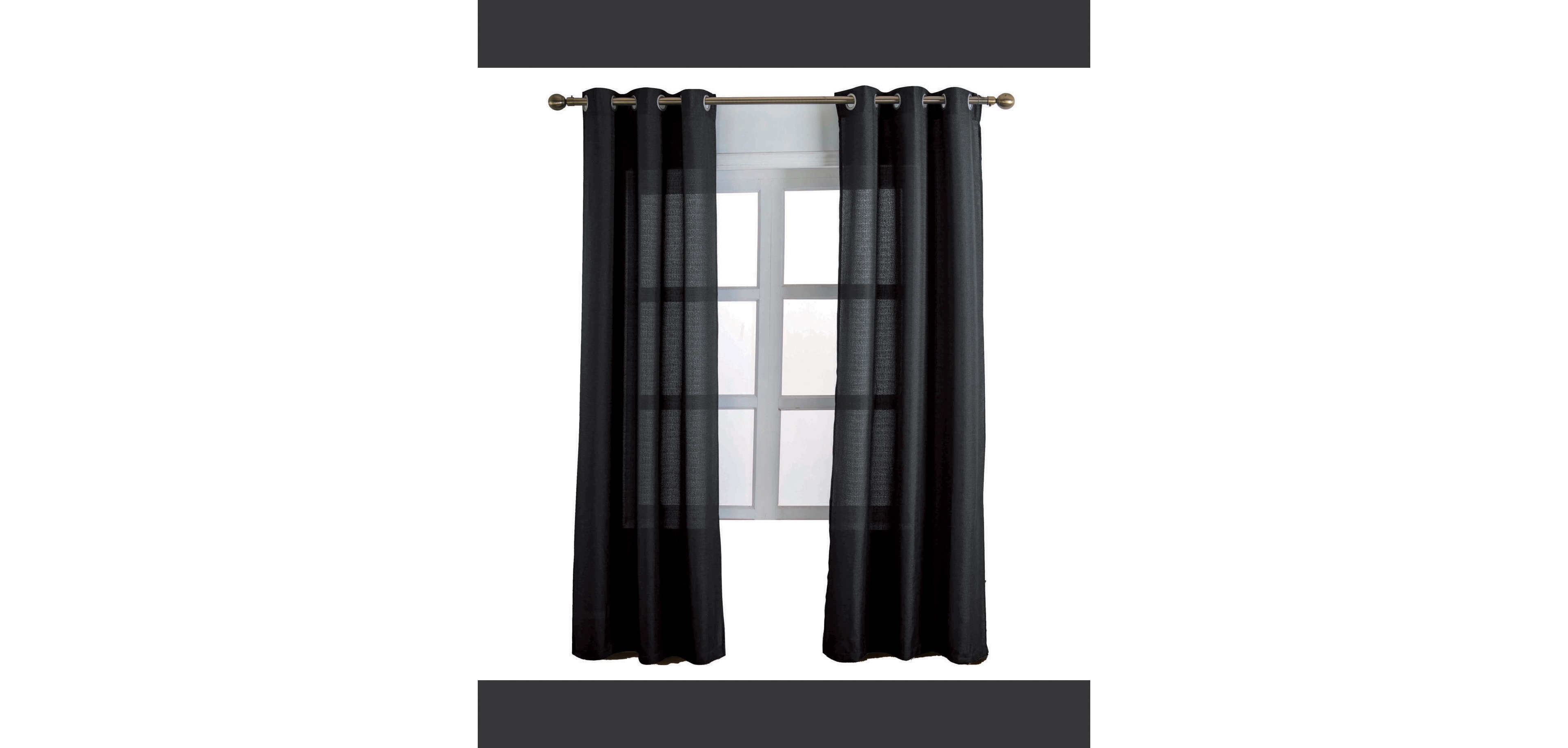 Rt Designers Collection Cole Textured Grommet Room Darkening Curtain Panel 54" x 84" Black