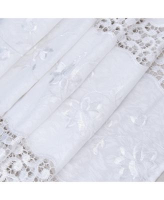 RT Designer Collection Antonia Macrame Luxurious Decorative Rod Pocket Curtain Panel 54" x 84" White