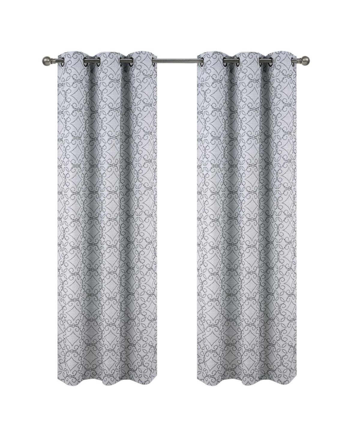 Rt Designer Collection Woodbridge Jacquard Grommet Luxurious Modern Design Curtain Panel 54" x 84" Silver