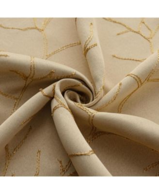 RT Designer Collection Luciana Embroidered Blackout Luxurious Decorative Grommet Curtain Panel 54" x 84" Beige