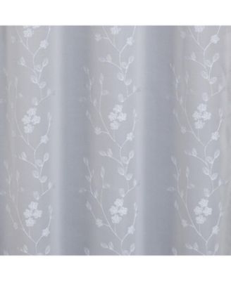 RT Designer Collection Lilian Embroidered Blackout Luxurious Decorative Grommet Curtain Panel 54" x 84" Silver