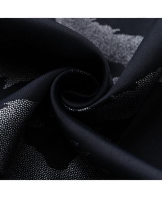 RT Designer Collection Heathrow Halo Foil Blackout Luxurious Decorative Grommet Curtain Panel 54" x 90" Black