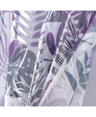 RT Designer Collection Fern Foil Printed Doily Luxurious Decorative Grommet Curtain Panel 54" x 90" Lilac