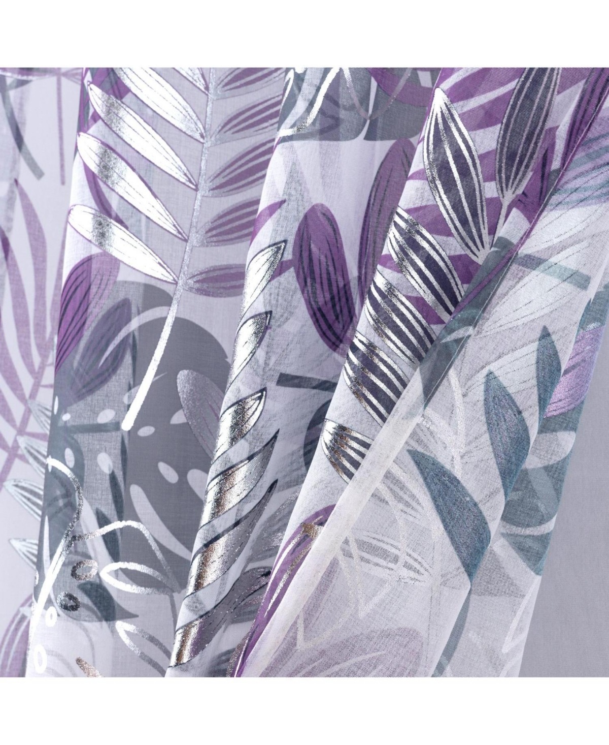 Rt Designer Collection Fern Foil Printed Doily Luxurious Decorative Grommet Curtain Panel 54" x 90" Lilac