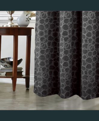 RT Designer Collection Jasper Lurex Jacquard 2 Pack Grommet Curtain Panel 36" x 84" Black