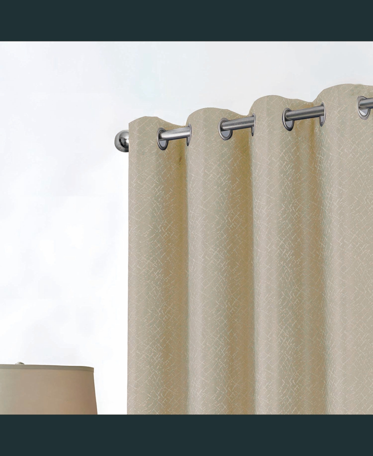 Rt Designer Collection Cassi Shimmer Jacquard Grommet Curtain Panel 54" x 90" Taupe