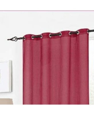 Cara Sheer Voile 54 x 84 in. Grommet Curtain Panel, Burgundy