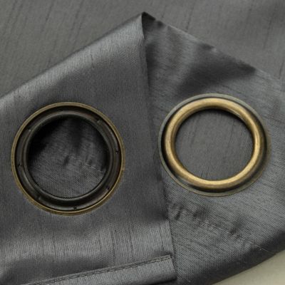 RT Designer Collection Nancy Grommet Luxurious Modern Design Curtain Panel 54" x 95" Charcoal