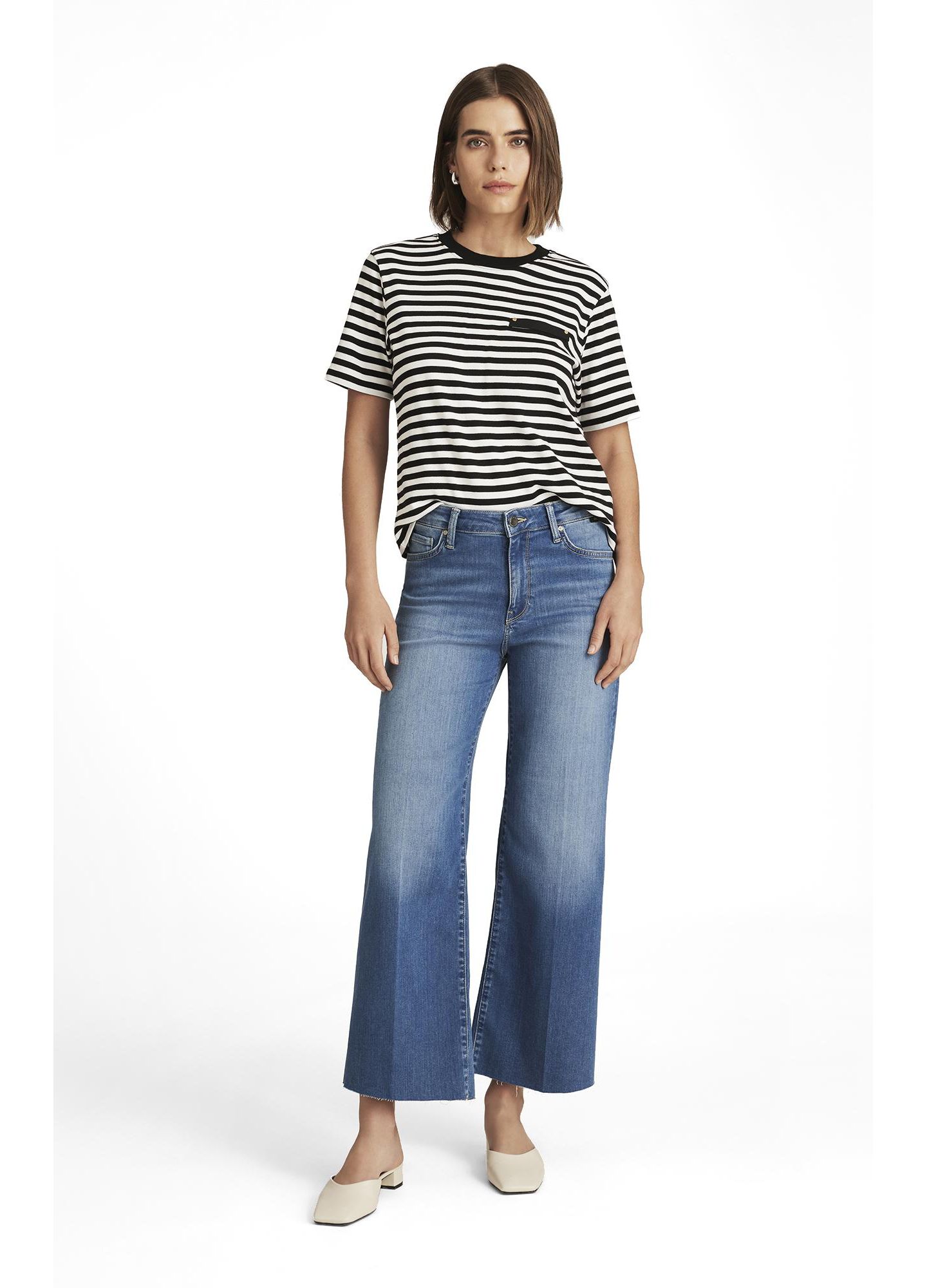 Женские джинсы Mavi Jeans Paloma Wide Leg In Light Brushed Feather Luxe, цвет: Светлый индиго — фото 2