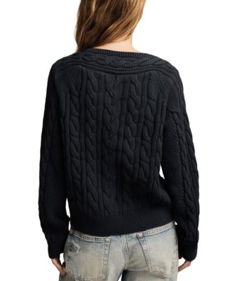 Women's Boat Neck Cable Sweater