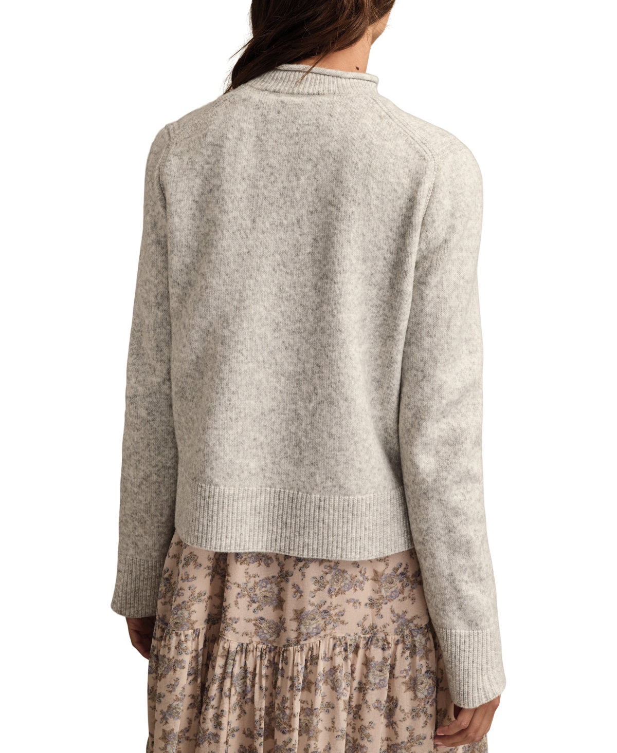 Lucky Brand Women's Cloud Soft Roll Neck Sweater In Gray