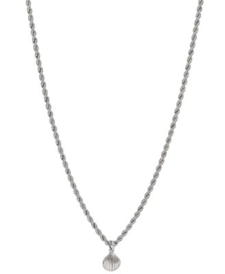Primavera Gold Over Silver Small Shell on Curb Necklace