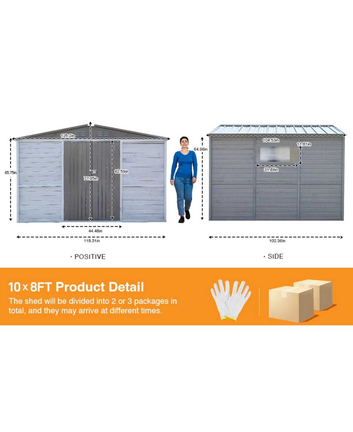 Streamdale Furniture 8x10FT Iron-Wood Tool Shed - Nature & Function