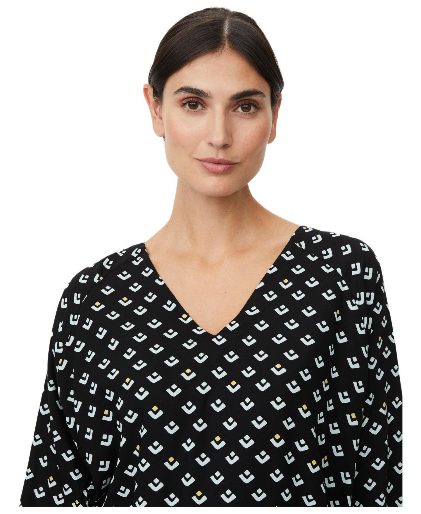 Женская блузка Masai Copenhagen Beniko V-Neck Printed, цвет: Ether — фото 2