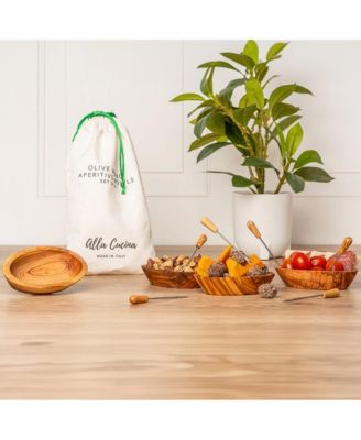 Set of 4 Olivewood Aperitivo Bowls -