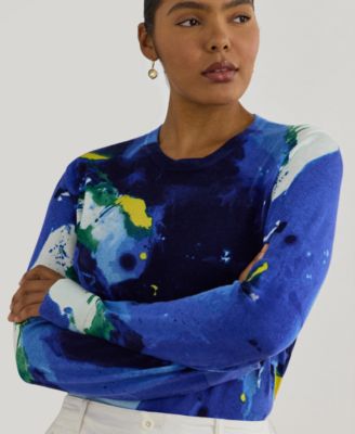 Plus Size Abstract-Motif Long-Sleeve Sweater