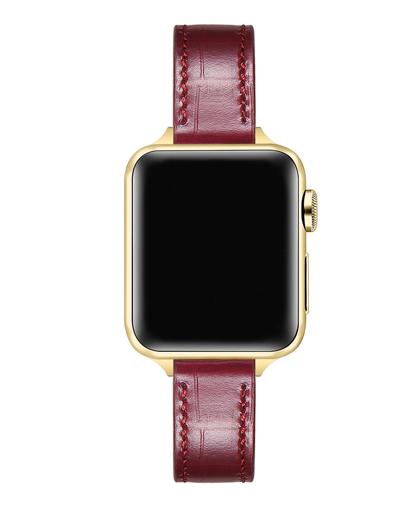 Ремешок для часов Posh Tech Carmen Skinny Croc Leather Band for Apple Watch, цвет: Вишнёвый — фото 2