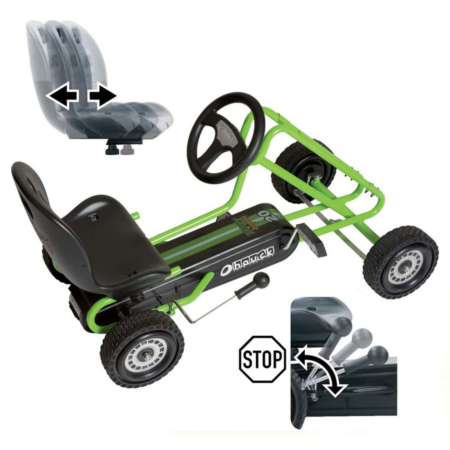 Детская игрушка Hauck Lightning Pedal Ride-On Go Kart with Adjustable Seat, 110 lbs Capacity, Ages 4-8 — фото 4