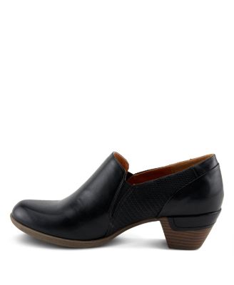 Women s JULANEAH Embossed Slip-On Shooties with Elastic Fit and Block Heel