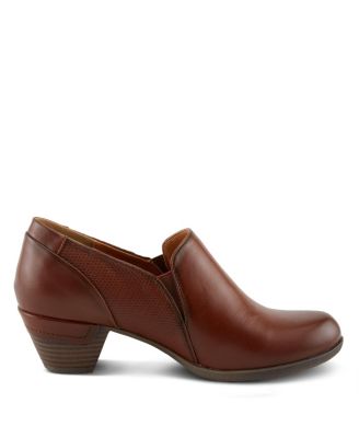 Women s JULANEAH Embossed Slip-On Shooties with Elastic Fit and Block Heel