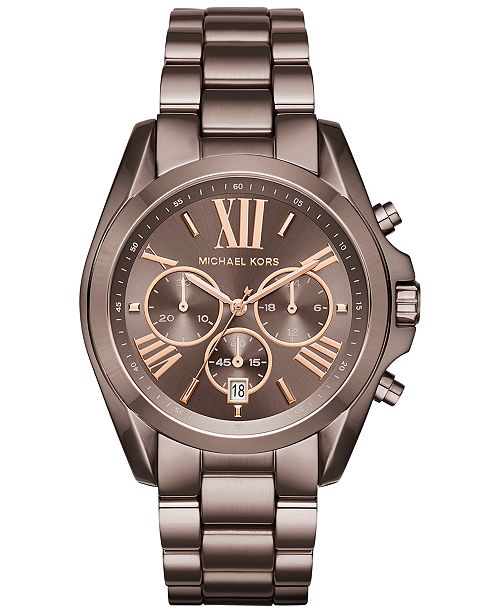 Michael Kors Women's Chronograph Bradshaw Sable Ion-Plated Stainless Steel Bracelet Watch 43mm