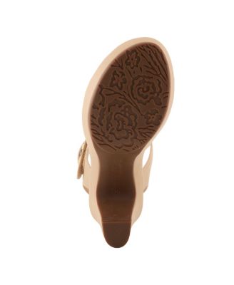 Women's DADE Metallic Button Platform Sandals with Adjustable Straps