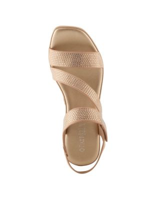 Women's YADIEL Crystal Strap Low Block Heel Sandals