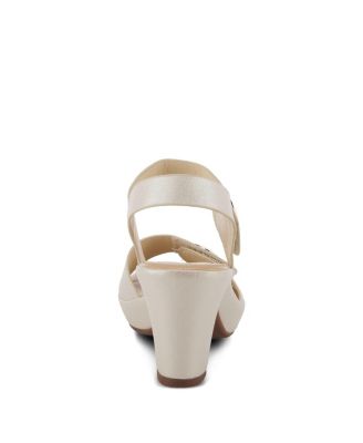 Women s DADE Two-Piece Platform Sandals with Accent Buttons and Adjustable Straps