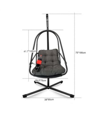 Wicker Egg Chair with Stand & Cushion