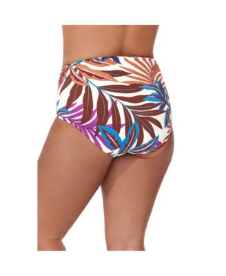 Women's Plantopia Shirred High Waist Swim Bottom