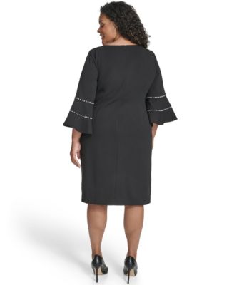 Plus Size Boat Neck Sheath Dress