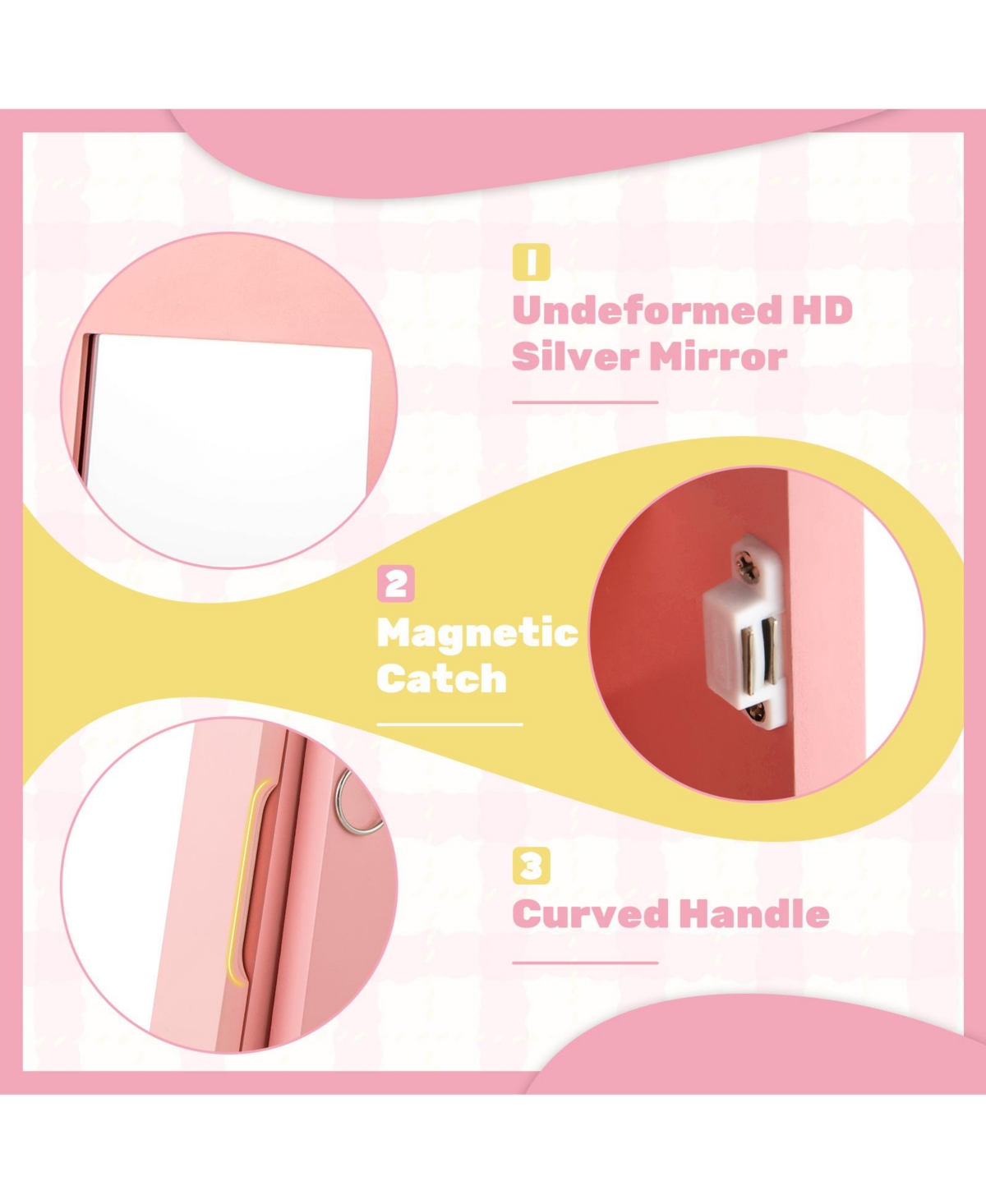 Slickblue Free-Standing Full Length Kids Jewelry Armoire Cabinet