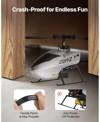 2.4GHz Single-Propeller RC Helicopter with Gyro and One-Key Takeoff/Landing