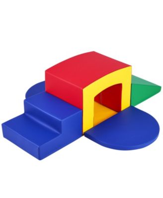 5-Piece Foam Toddler Climbing Playset with Ramp, Tunnel and Easy-Clean Design