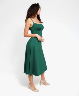 Women's Shapewear Built-In Sculpting A-Line Midi Slip Dress