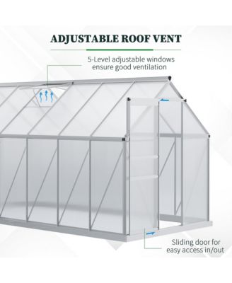 12'x6' Polycarbonate Walk-in Garden house w/ Sliding Door