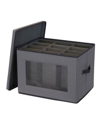 Tall Wine and Bottle Storage Chest, Gray