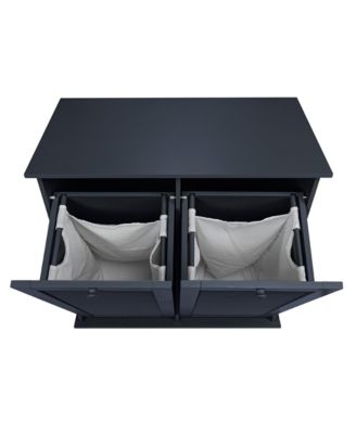 Tilt-out Cabinet Laundry Sorter with Shutter Front, Navy