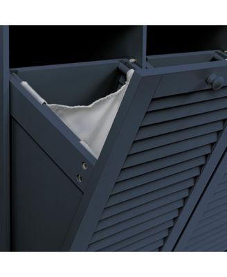 Tilt-out Cabinet Laundry Sorter with Shutter Front, Navy