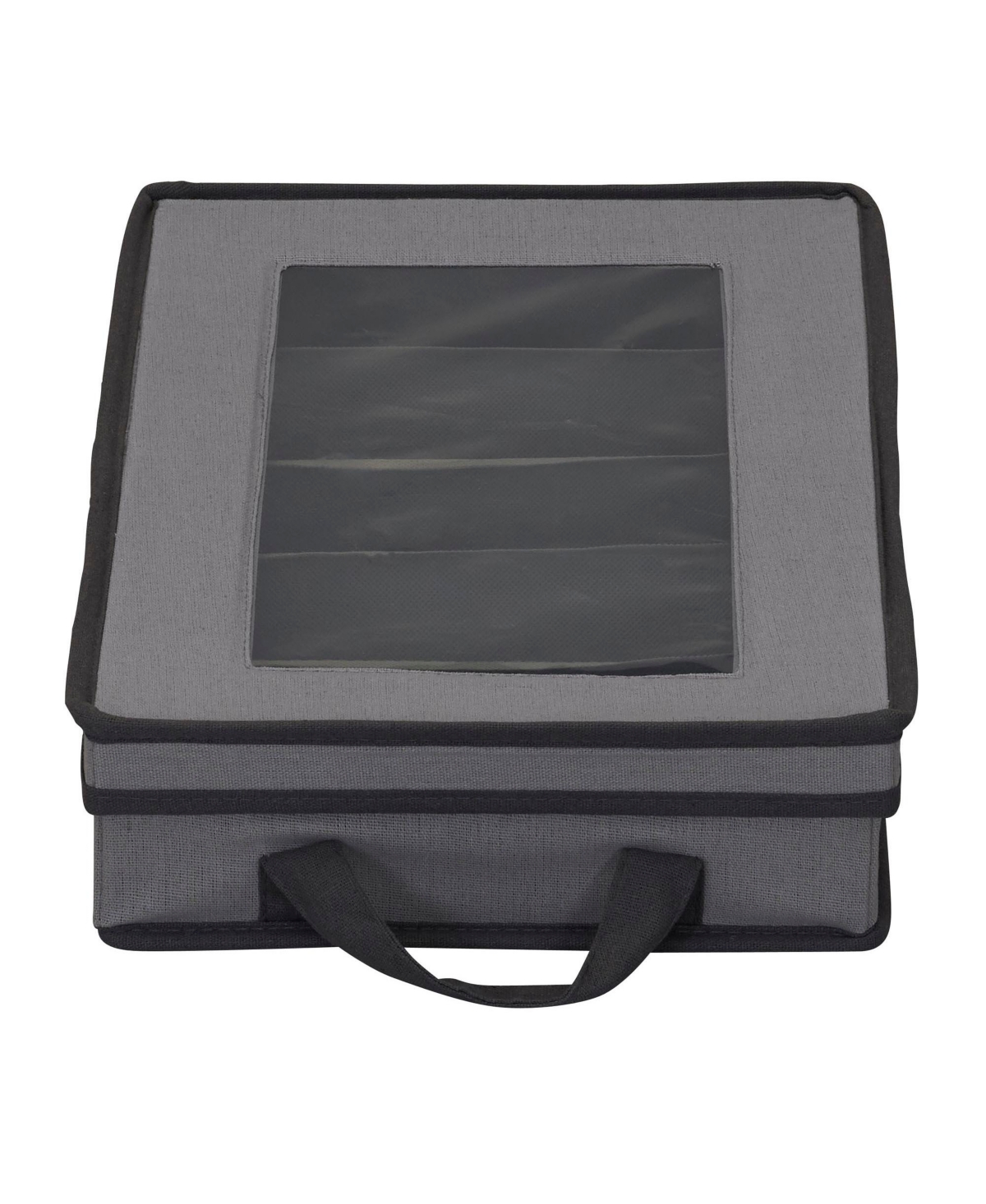 Household Essentials Windowed Flatware Storage Chest, Gray