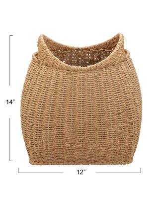 Paper Rope Basket with Handles, Natural