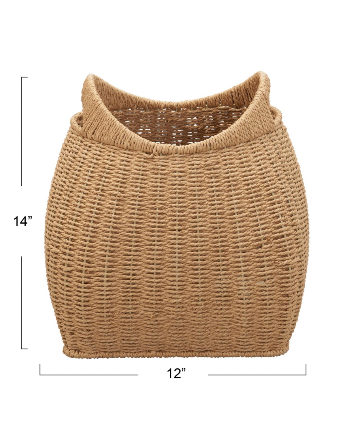 Household Essentials Paper Rope Basket with Handles, Natural