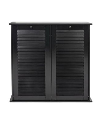 Tilt-out Cabinet Laundry Sorter with Shutter Front, Black