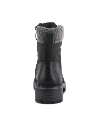 Women s JORDYN Faux Fur Trim Lace-Up Booties with Zipper Closure