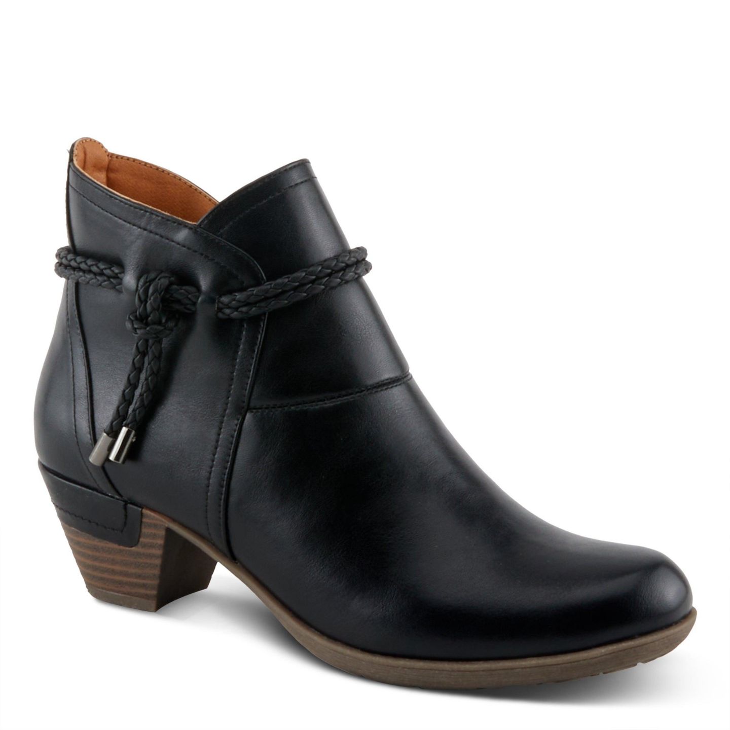 Женские ботинки Patrizia Stacked Heel Decorative Lace Detail Ankle Booties, цвет: Чёрный — фото 1