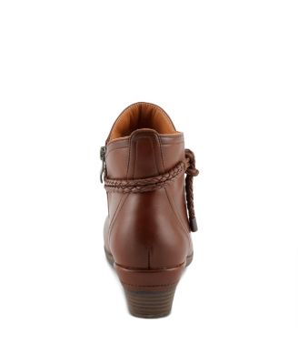 Women’s Stacked Heel Decorative Lace Detail Ankle Booties